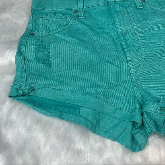 NWT Super-High Rise Cheeky Jean Shorts - Wild Fable™- Aqua Blue SIZE 0 - Picture 5 of 14